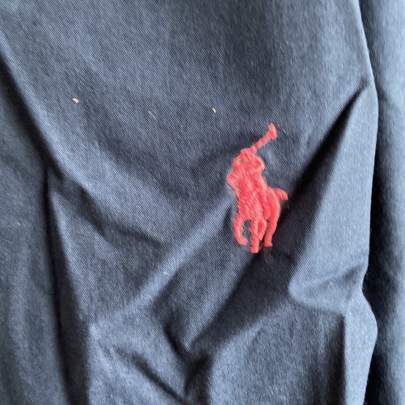 Polo Ralph Lauren Boys Short Sl. button down shirt navy blue  Size L 14/16 NWT - Picture 3 of 4